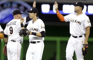 Casey McGehee, Giancarlo Stanton, Christian Yelich