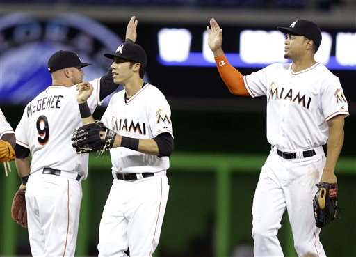 Casey McGehee, Giancarlo Stanton, Christian Yelich
